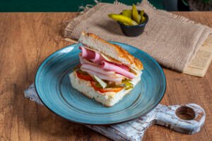 Mix Ham with Focaccia Bread